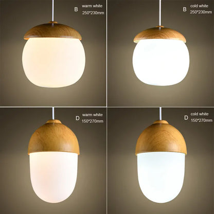 Verthara Premium Nordic Imitation Wood Nut Pendant Light