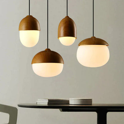 Verthara Premium Nordic Imitation Wood Nut Pendant Light
