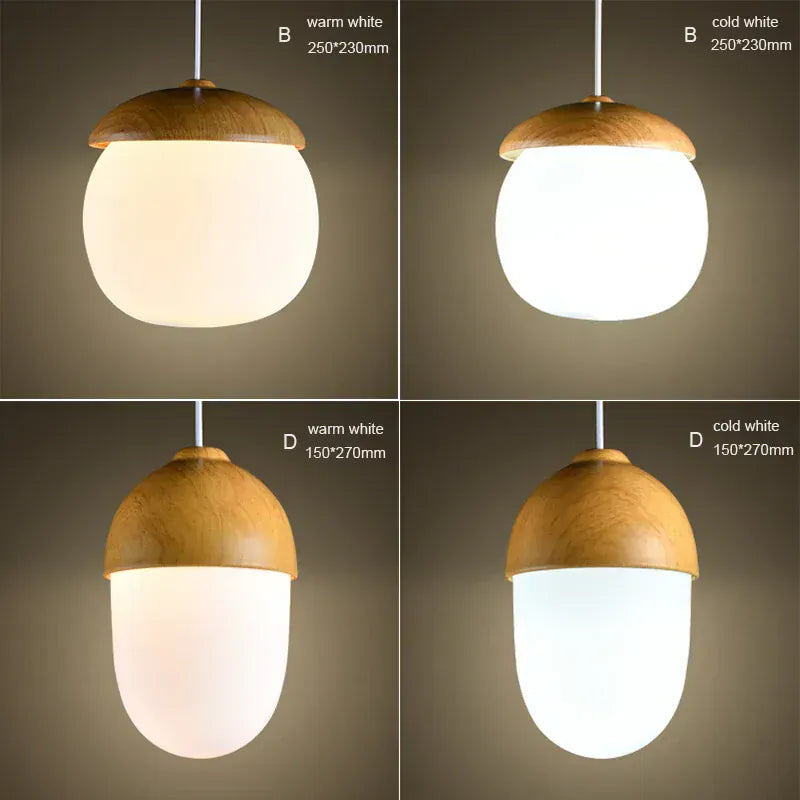 Verthara Premium Nordic Imitation Wood Nut Pendant Light