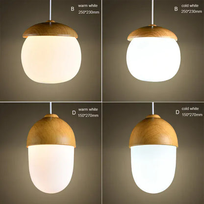 Verthara Premium Nordic Imitation Wood Nut Pendant Light