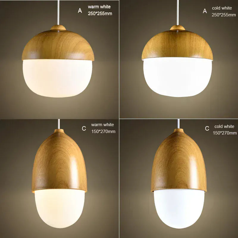 Verthara Premium Nordic Imitation Wood Nut Pendant Light