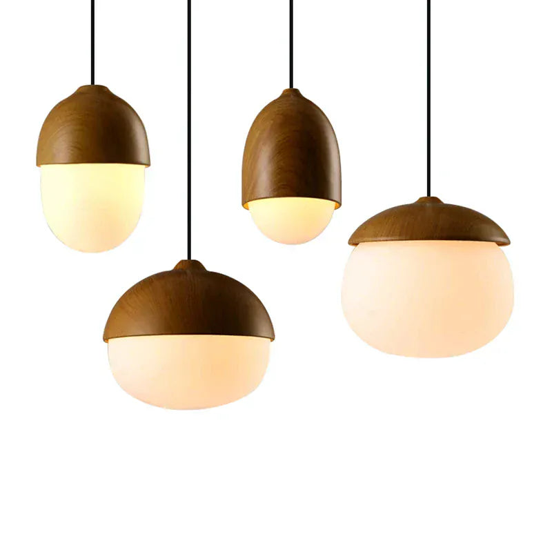 Verthara Premium Nordic Imitation Wood Nut Pendant Light