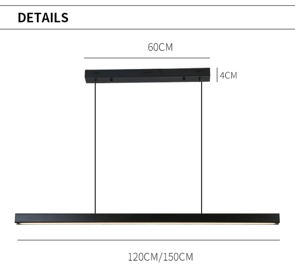 Verthara Premium Nordic LED Bar Pendant Light Dimmable 3 Colours