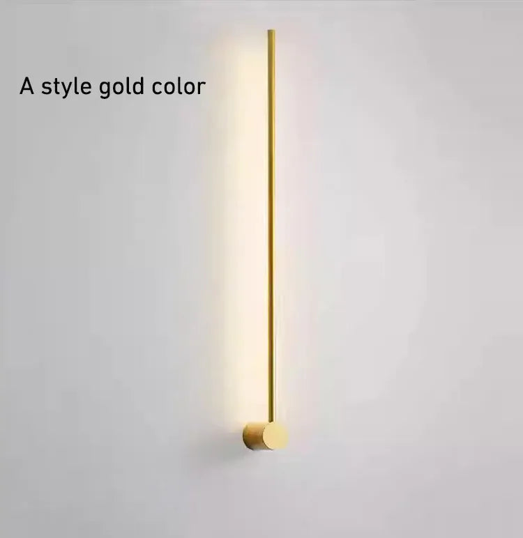 Verthara Premium Nordic Minimalist Long LED Wall Light A style gold color / 40cm 8w / dimmable with remote