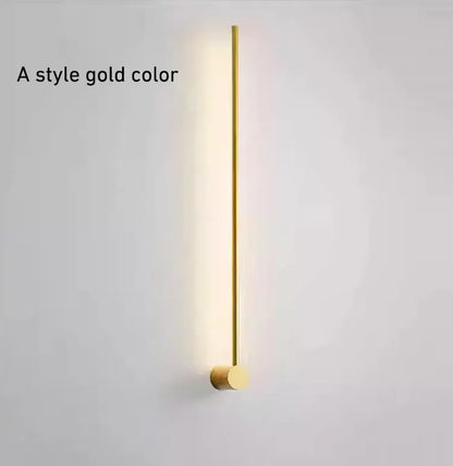 Verthara Premium Nordic Minimalist Long LED Wall Light A style gold color / 40cm 8w / dimmable with remote