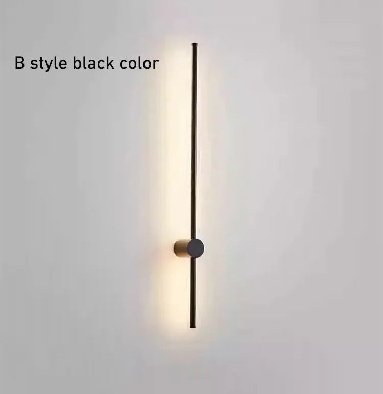 Verthara Premium Nordic Minimalist Long LED Wall Light B style black color / 40cm 8w / dimmable with remote