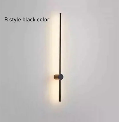 Verthara Premium Nordic Minimalist Long LED Wall Light B style black color / 40cm 8w / dimmable with remote