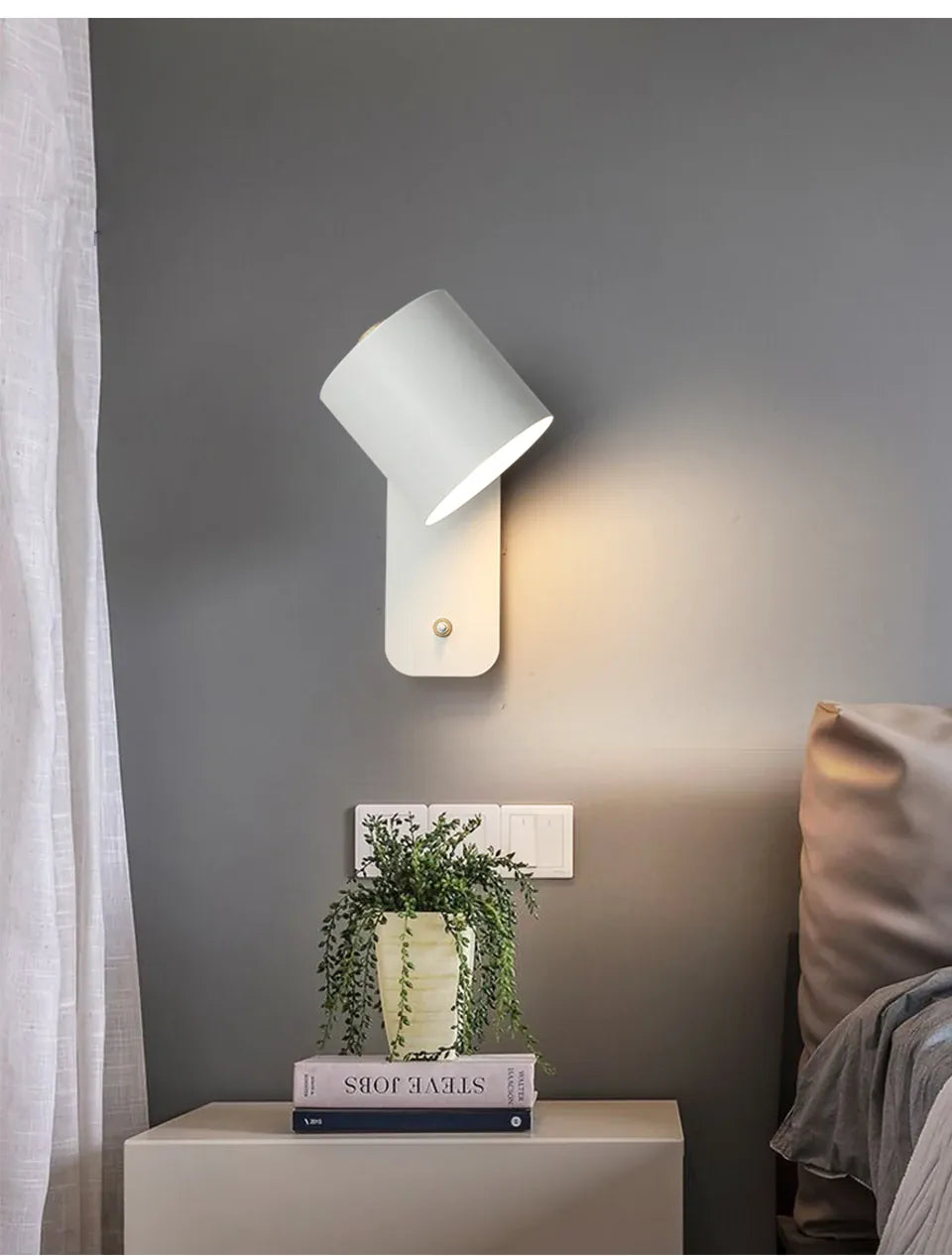 Verthara Premium Nordic Rotatable Bedside Wall Light with Switch