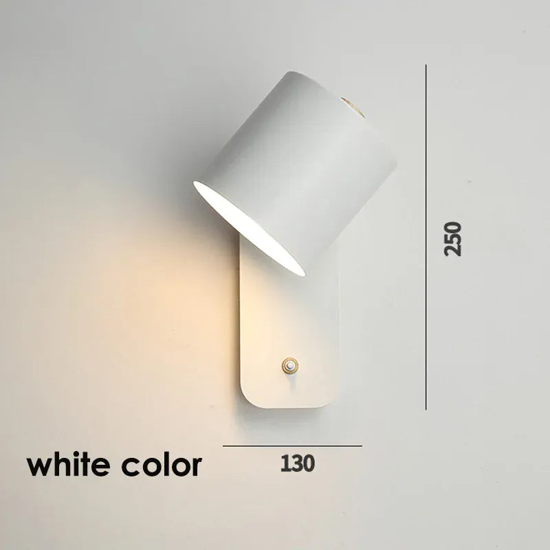 Verthara Premium Nordic Rotatable Bedside Wall Light with Switch White color / Cool White(5500-7000K)