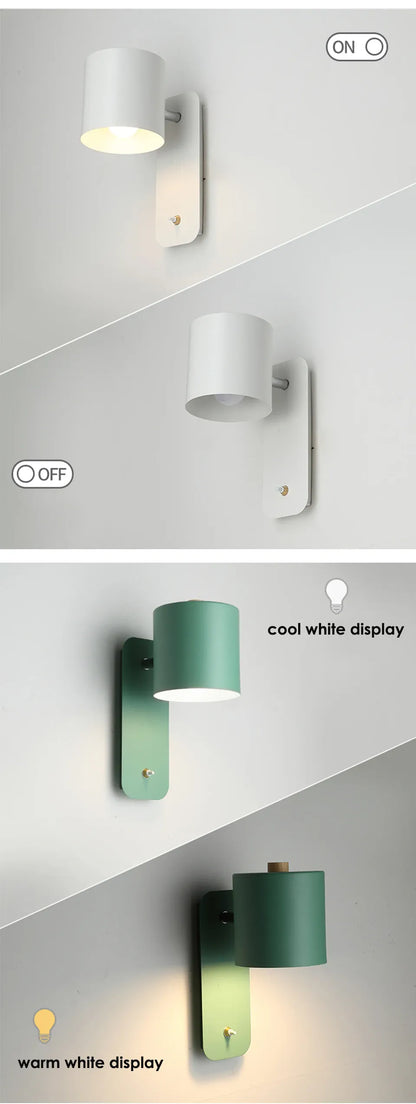Verthara Premium Nordic Rotatable Bedside Wall Light with Switch