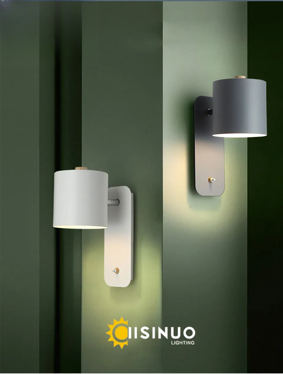 Verthara Premium Nordic Rotatable Bedside Wall Light with Switch