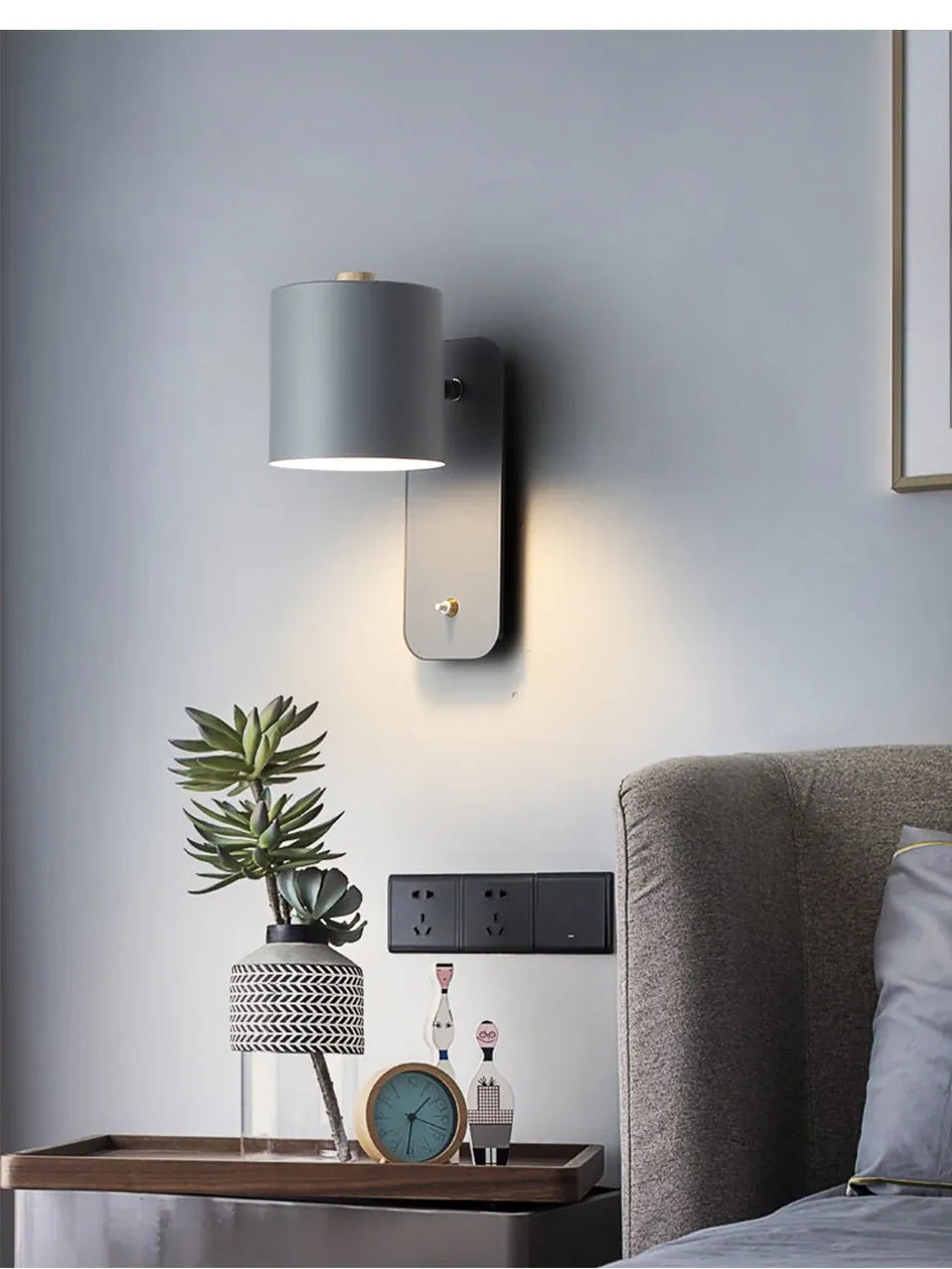 Verthara Premium Nordic Rotatable Bedside Wall Light with Switch