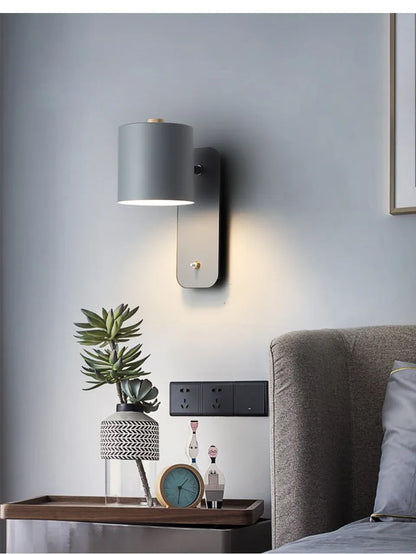 Verthara Premium Nordic Rotatable Bedside Wall Light with Switch