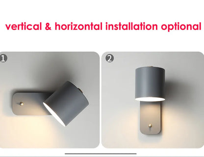 Verthara Premium Nordic Rotatable Bedside Wall Light with Switch