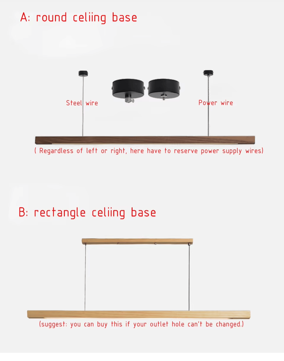 Verthara Premium Nordic Solid Wood Long Pendant Light