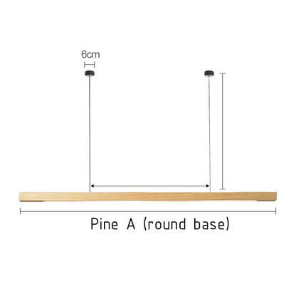 Verthara Premium Nordic Solid Wood Long Pendant Light Pine A / 80cm 12W