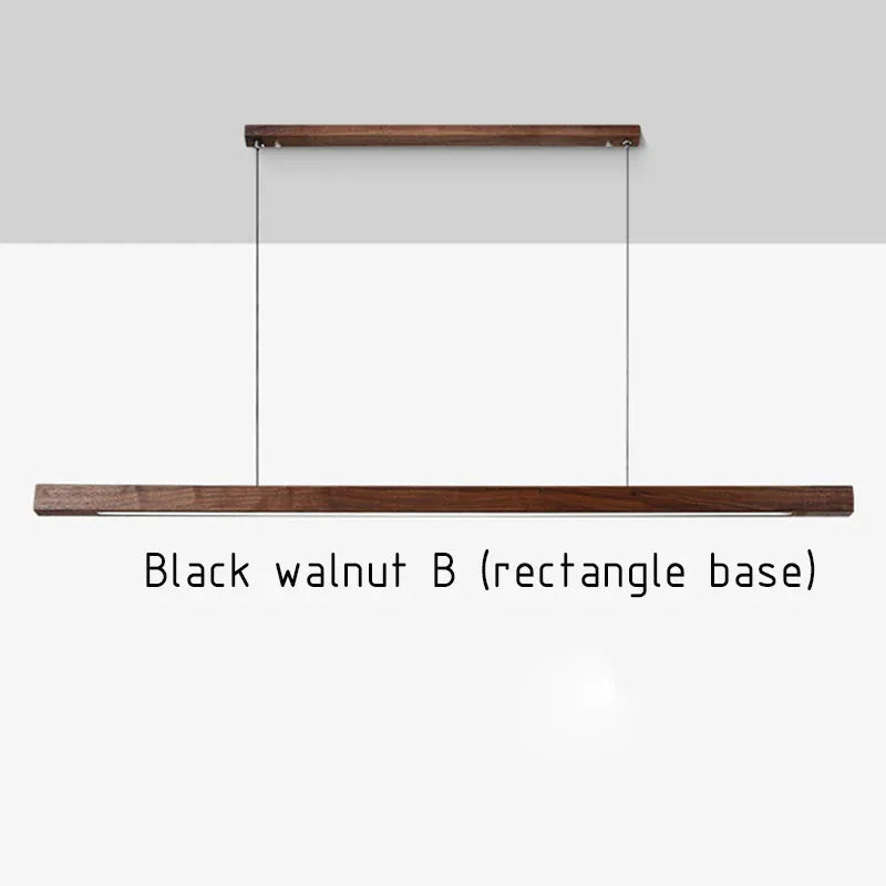 Verthara Premium Nordic Solid Wood Long Pendant Light black walnut B / 80cm 12W