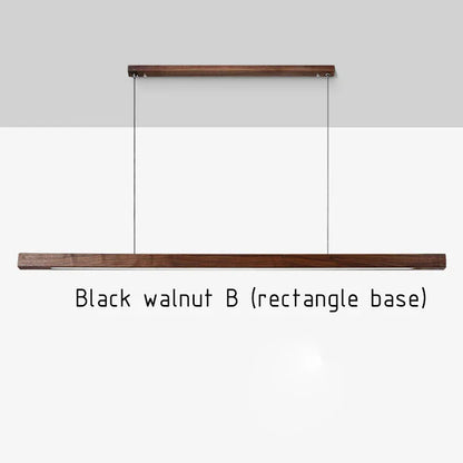 Verthara Premium Nordic Solid Wood Long Pendant Light black walnut B / 80cm 12W