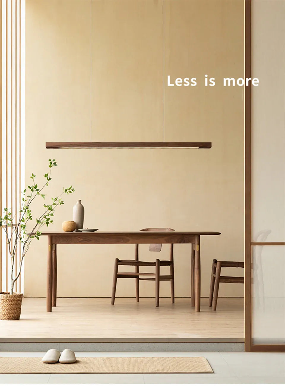 Verthara Premium Nordic Solid Wood Long Pendant Light