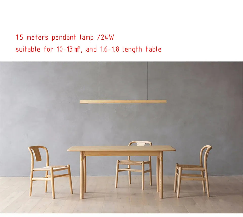Verthara Premium Nordic Solid Wood Long Pendant Light