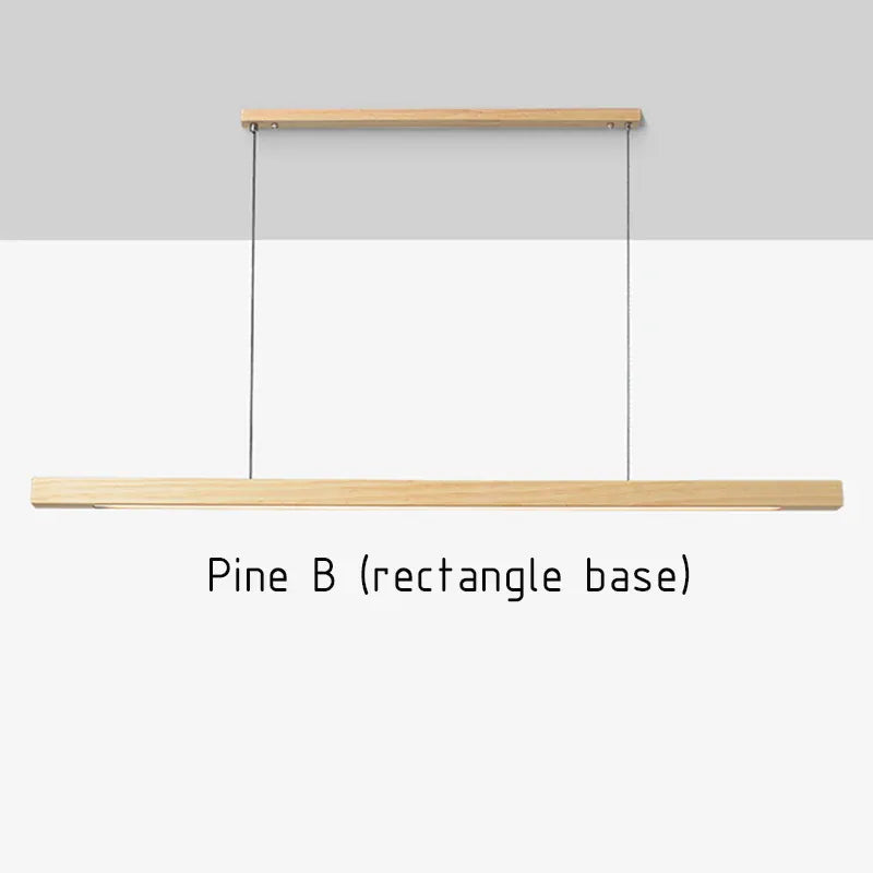 Verthara Premium Nordic Solid Wood Long Pendant Light Pine B / 80cm 12W