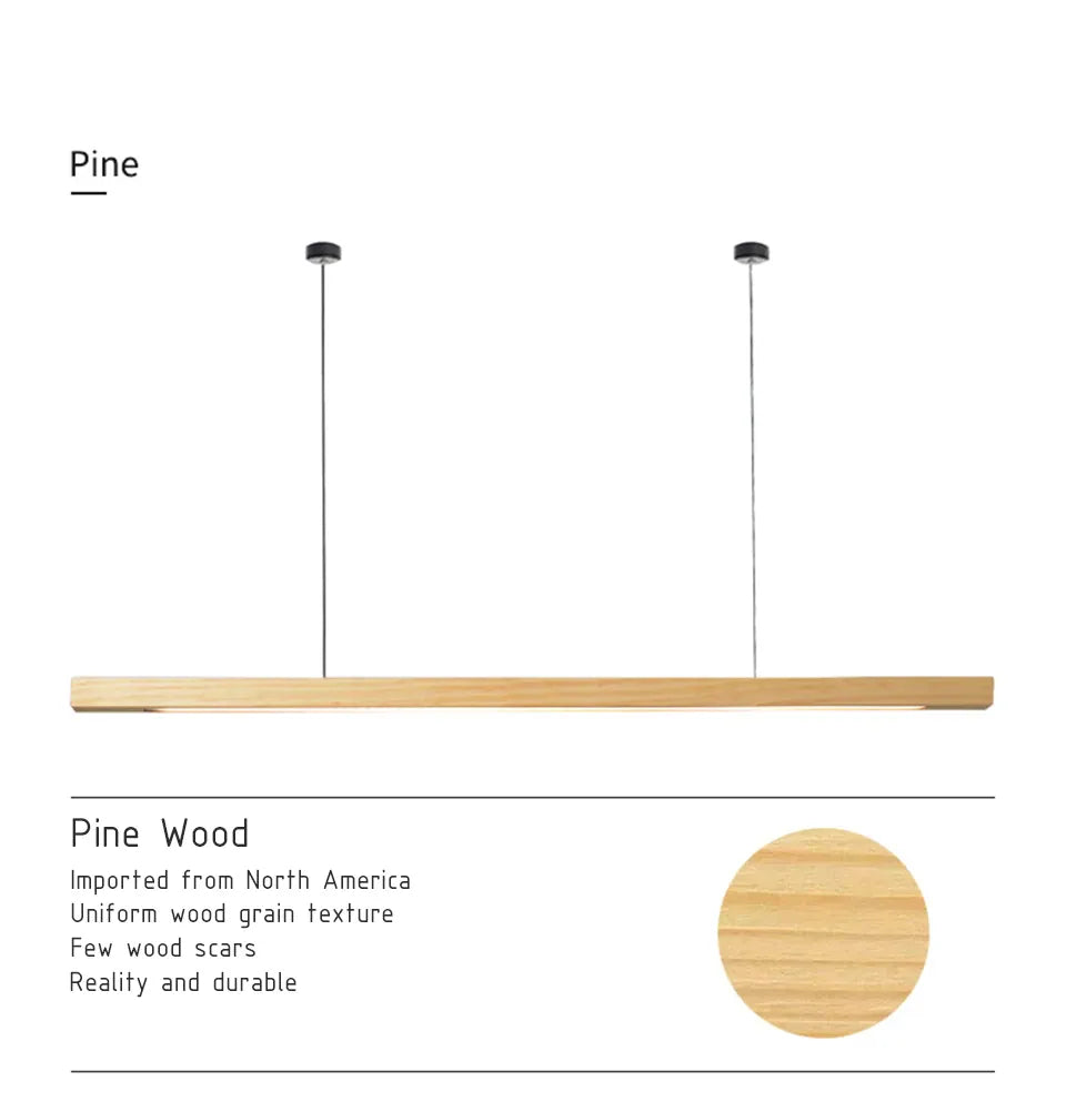 Verthara Premium Nordic Solid Wood Long Pendant Light