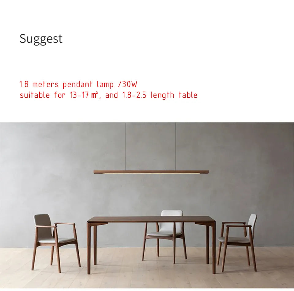 Verthara Premium Nordic Solid Wood Long Pendant Light