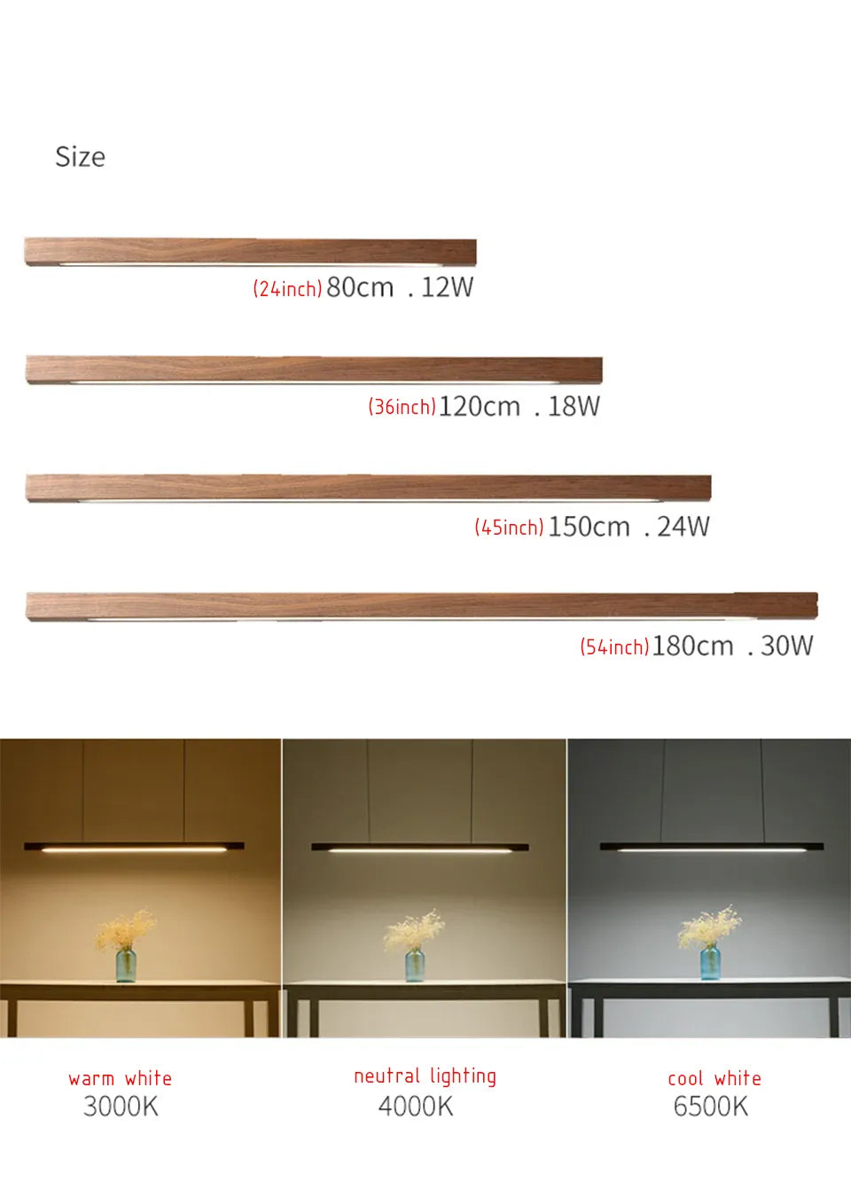 Verthara Premium Nordic Solid Wood Long Pendant Light