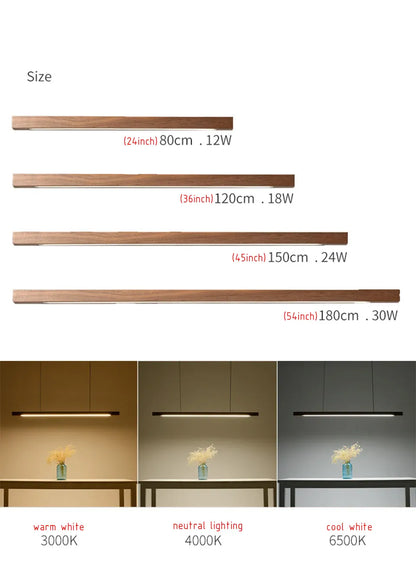 Verthara Premium Nordic Solid Wood Long Pendant Light