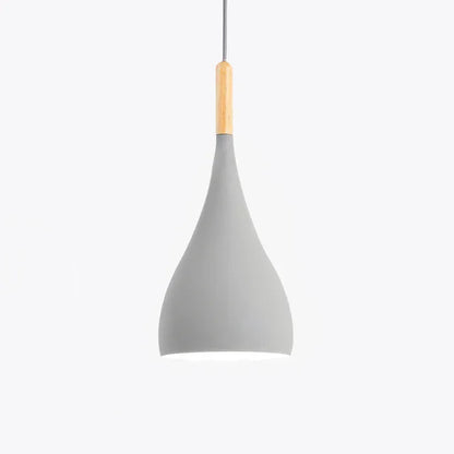 Verthara Premium Nordic Solid Wood Pendant Light A style gray / Black power cord