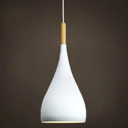 Verthara Premium Nordic Solid Wood Pendant Light A style white / Black power cord