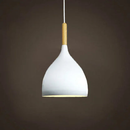 Verthara Premium Nordic Solid Wood Pendant Light B style white / Black power cord