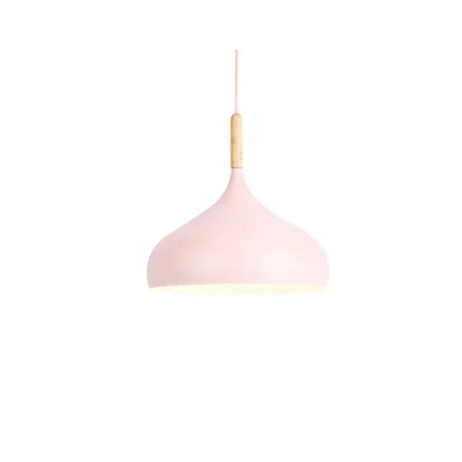 Verthara Premium Nordic Solid Wood Pendant Light C style pink / Black power cord