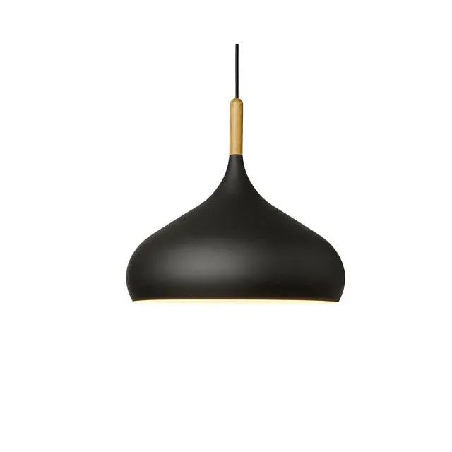 Verthara Premium Nordic Solid Wood Pendant Light C style black / Black power cord