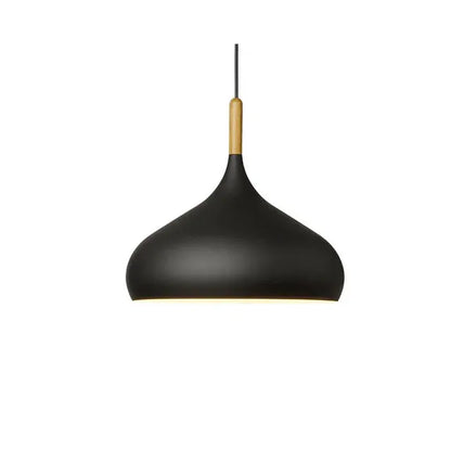 Verthara Premium Nordic Solid Wood Pendant Light C style black / Black power cord