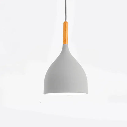 Verthara Premium Nordic Solid Wood Pendant Light B style gray / Black power cord