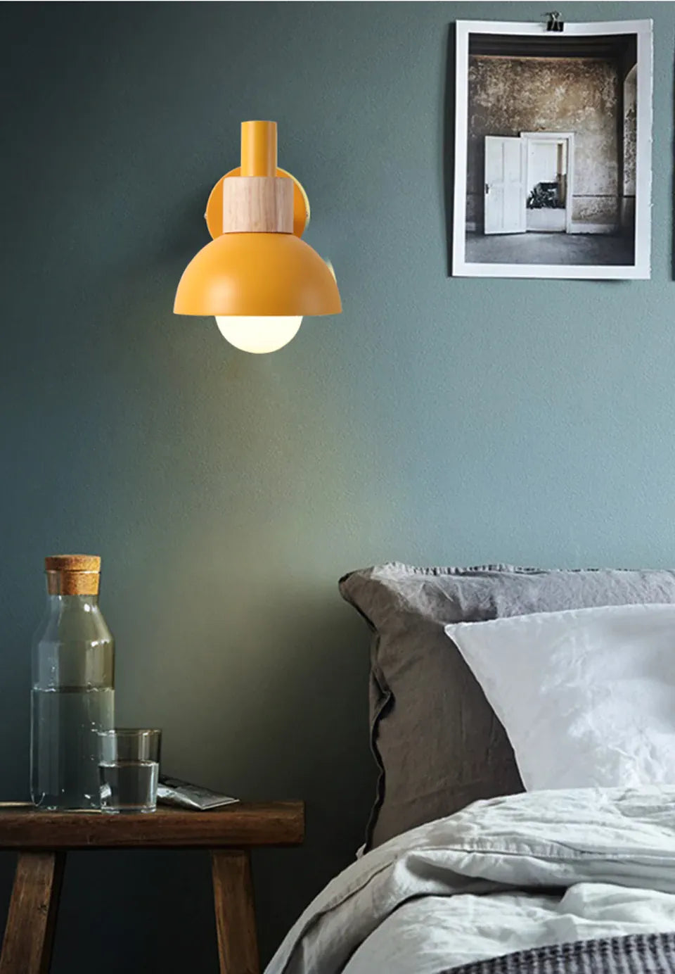 Verthara Premium Nordic Wooden Bedside Wall Sconce