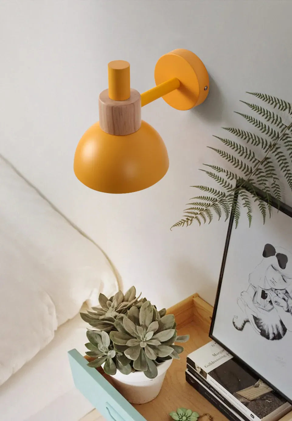 Verthara Premium Nordic Wooden Bedside Wall Sconce