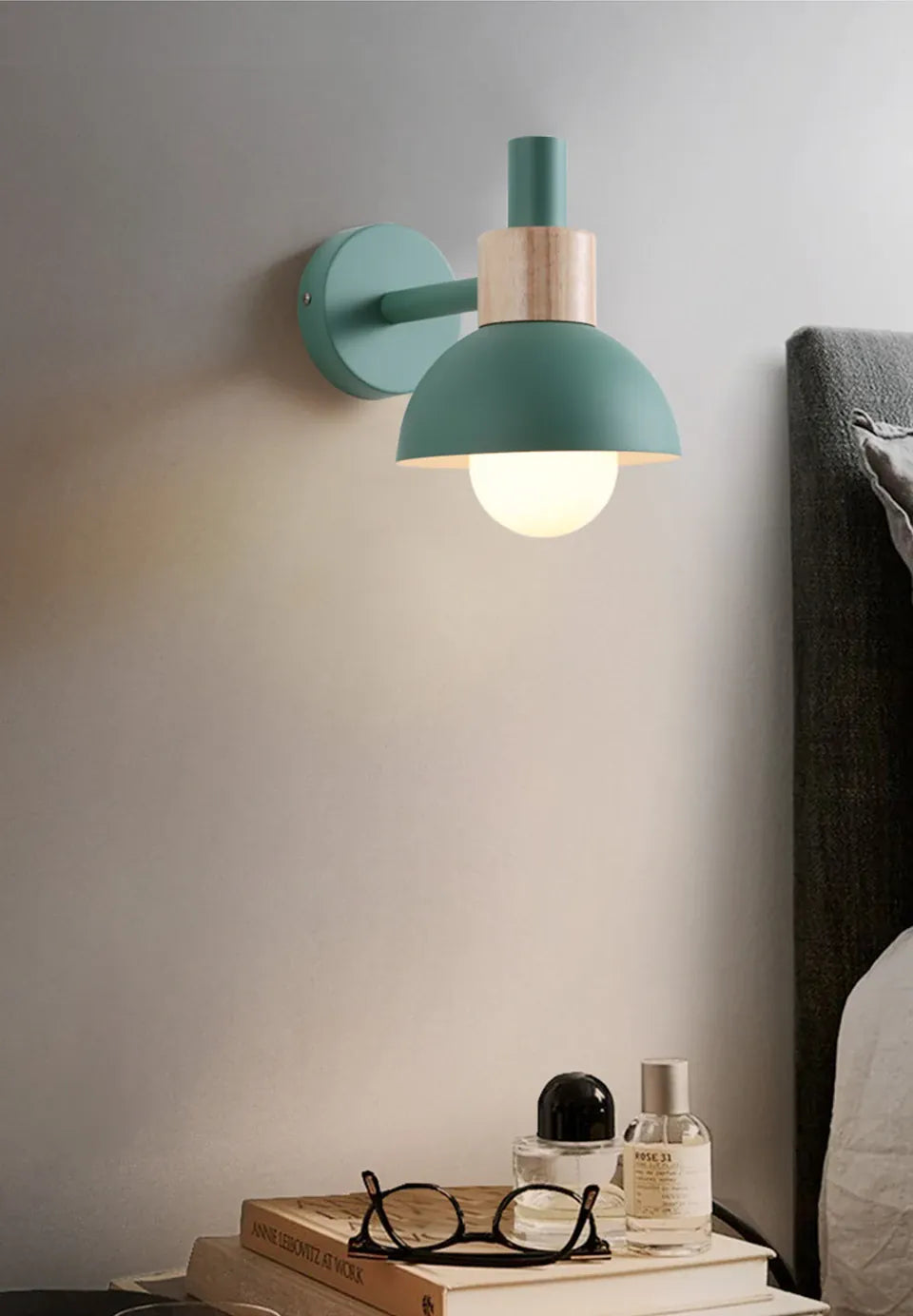 Verthara Premium Nordic Wooden Bedside Wall Sconce