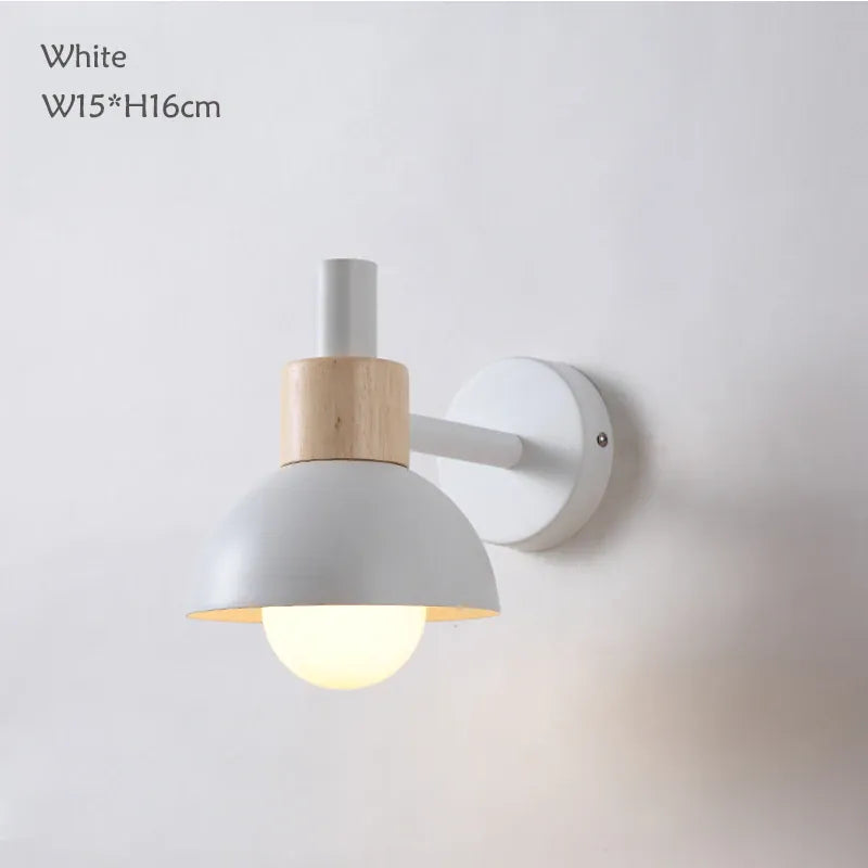 Verthara Premium Nordic Wooden Bedside Wall Sconce White color