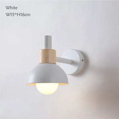 Verthara Premium Nordic Wooden Bedside Wall Sconce White color