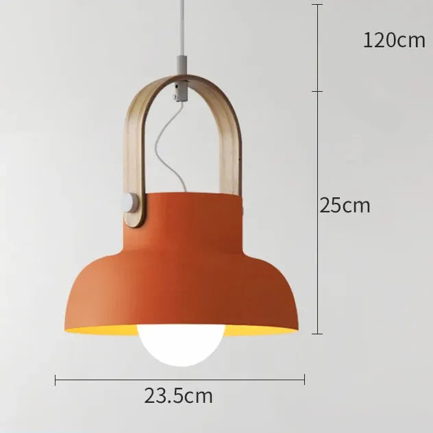Verthara Premium Nordic Wooden Pendant Light A Orange