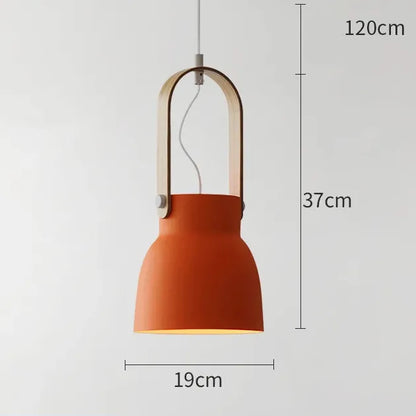 Verthara Premium Nordic Wooden Pendant Light C Orange