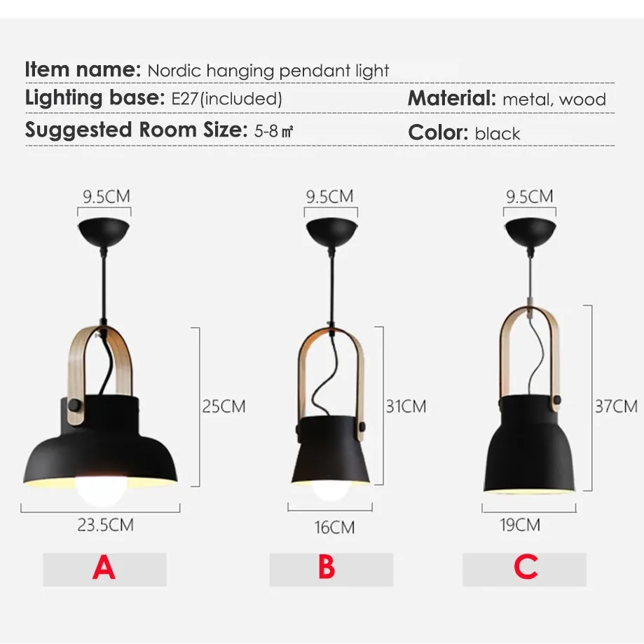 Verthara Premium Nordic Wooden Pendant Light