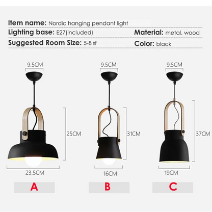 Verthara Premium Nordic Wooden Pendant Light