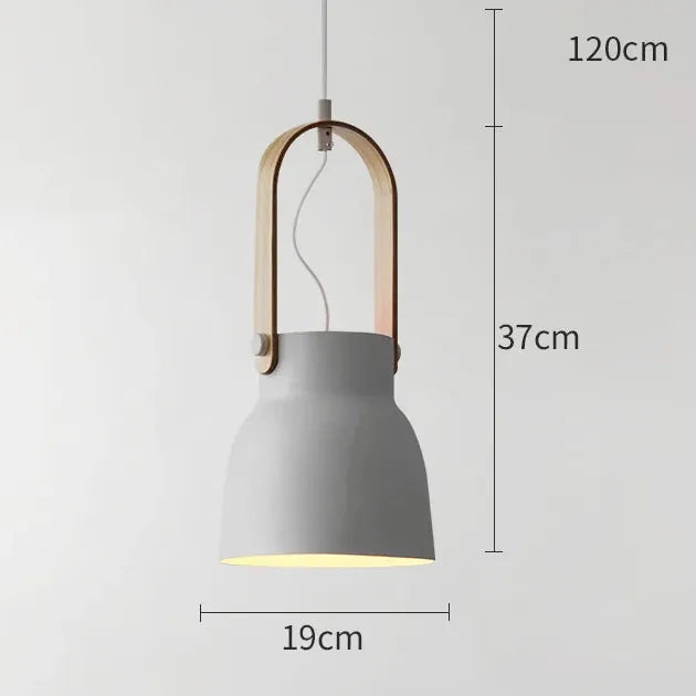 Verthara Premium Nordic Wooden Pendant Light C Grey