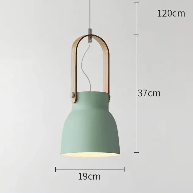Verthara Premium Nordic Wooden Pendant Light C Green