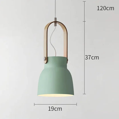 Verthara Premium Nordic Wooden Pendant Light C Green