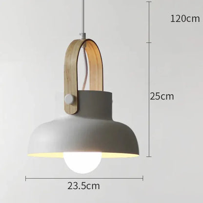 Verthara Premium Nordic Wooden Pendant Light A Grey