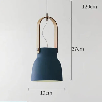 Verthara Premium Nordic Wooden Pendant Light C Dark blue